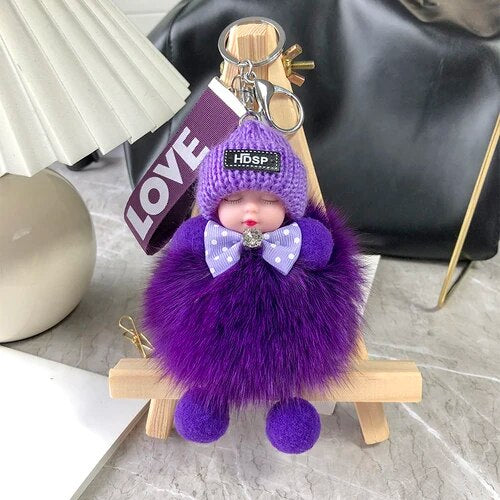 🧸💕 Fluffy Little Friends Plush Keychain – Cute Soft Doll Bag Charm, Colorful Backpack Accessory & Adorable Gifts for Her 🎁✨