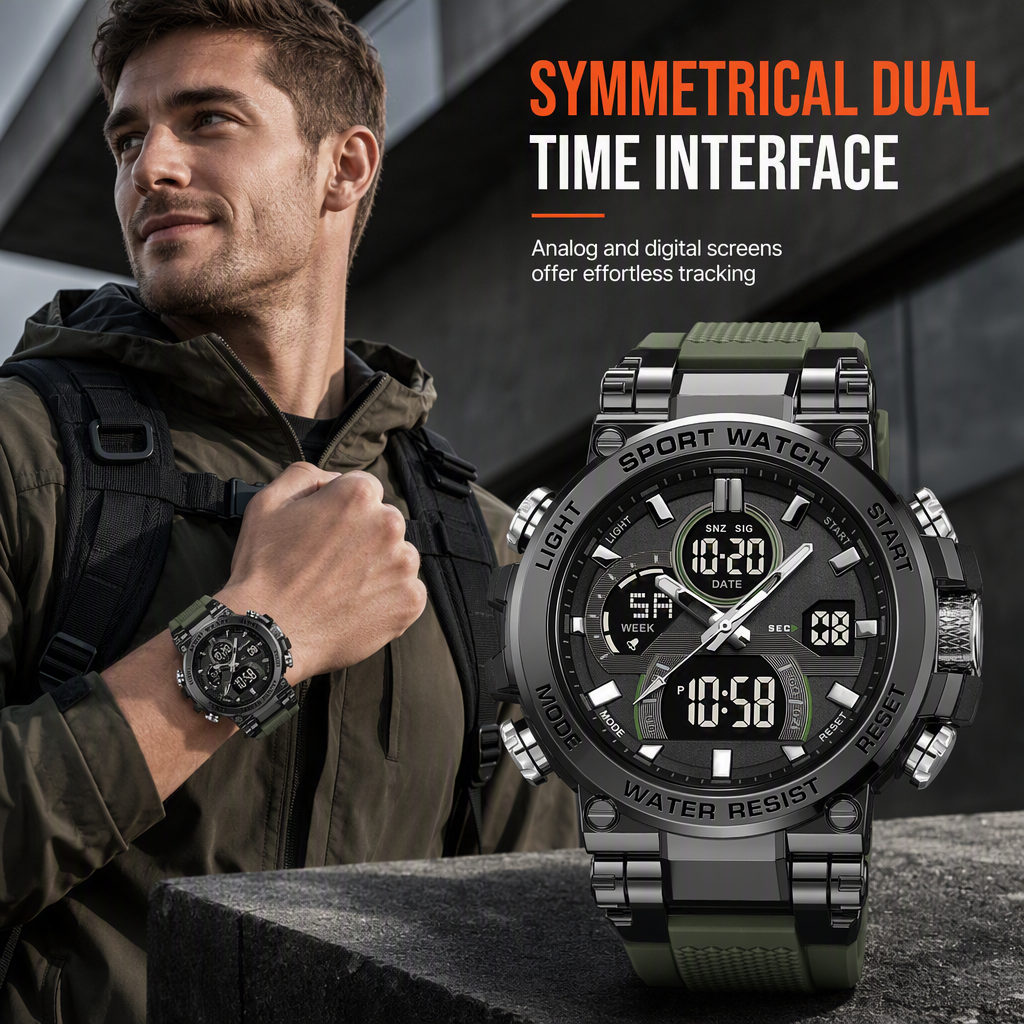 ⌚💪 Tactical 50M Waterproof Sports Watch – Built for Action, Ready for Anything
