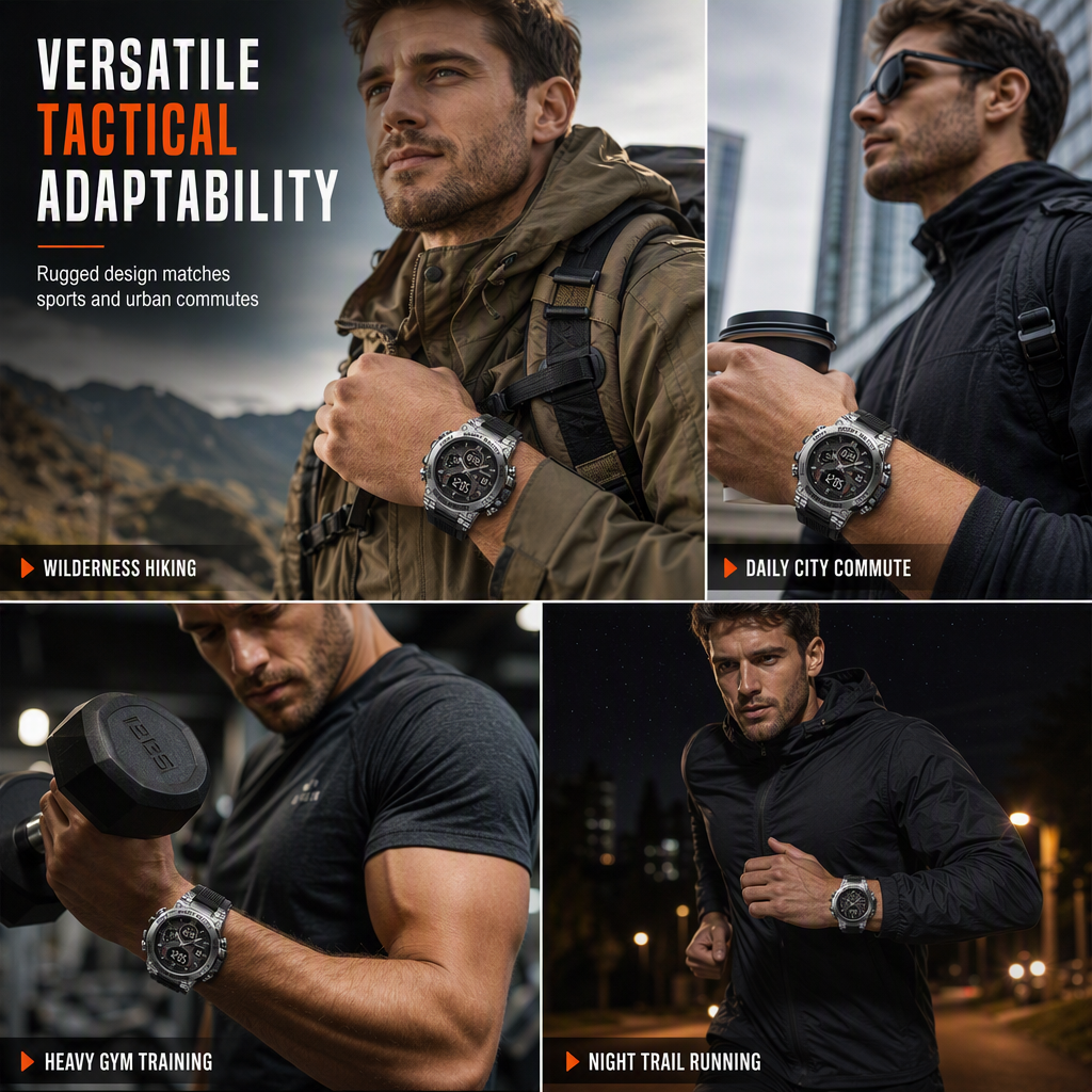 ⌚💪 Tactical 50M Waterproof Sports Watch – Built for Action, Ready for Anything