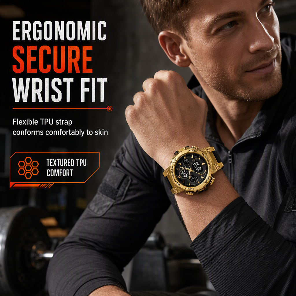 ⌚💪 Tactical 50M Waterproof Sports Watch – Built for Action, Ready for Anything