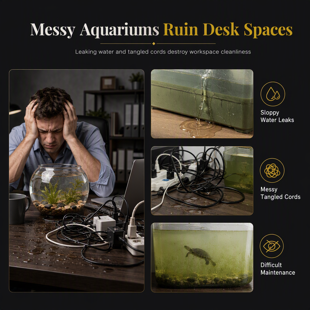 🐠 50% Off 🐠 CrystalView Panoramic Desktop Aquarium with Dual-Purpose Lid and Impact-Resistant Design ✨