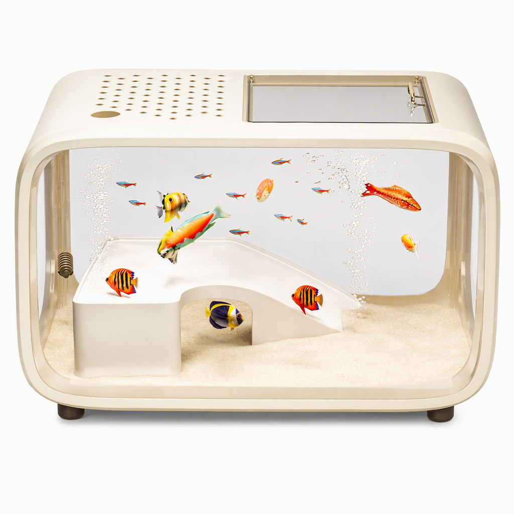 🐠 50% Off 🐠 CrystalView Panoramic Desktop Aquarium with Dual-Purpose Lid and Impact-Resistant Design ✨
