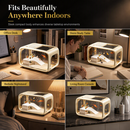 🐠 50% Off 🐠 CrystalView Panoramic Desktop Aquarium with Dual-Purpose Lid and Impact-Resistant Design ✨