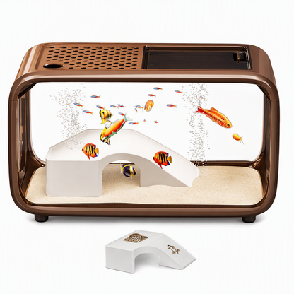 🐠 50% Off 🐠 CrystalView Panoramic Desktop Aquarium with Dual-Purpose Lid and Impact-Resistant Design ✨