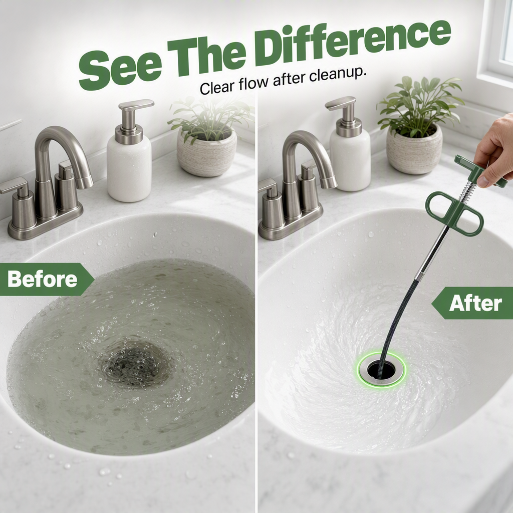 🔧 Flexible Drain Cleaning Tool – Easy Clog Removal