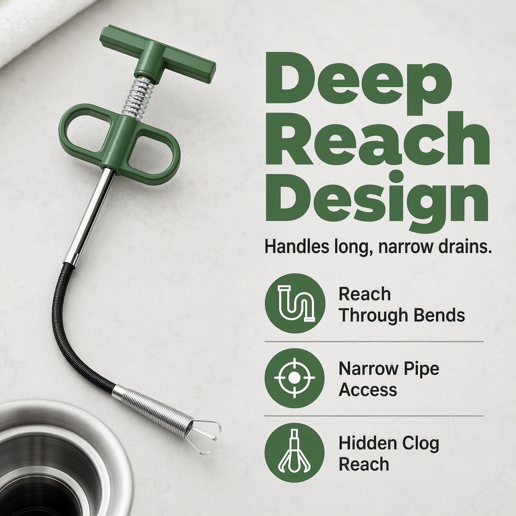 🔧 Flexible Drain Cleaning Tool – Easy Clog Removal