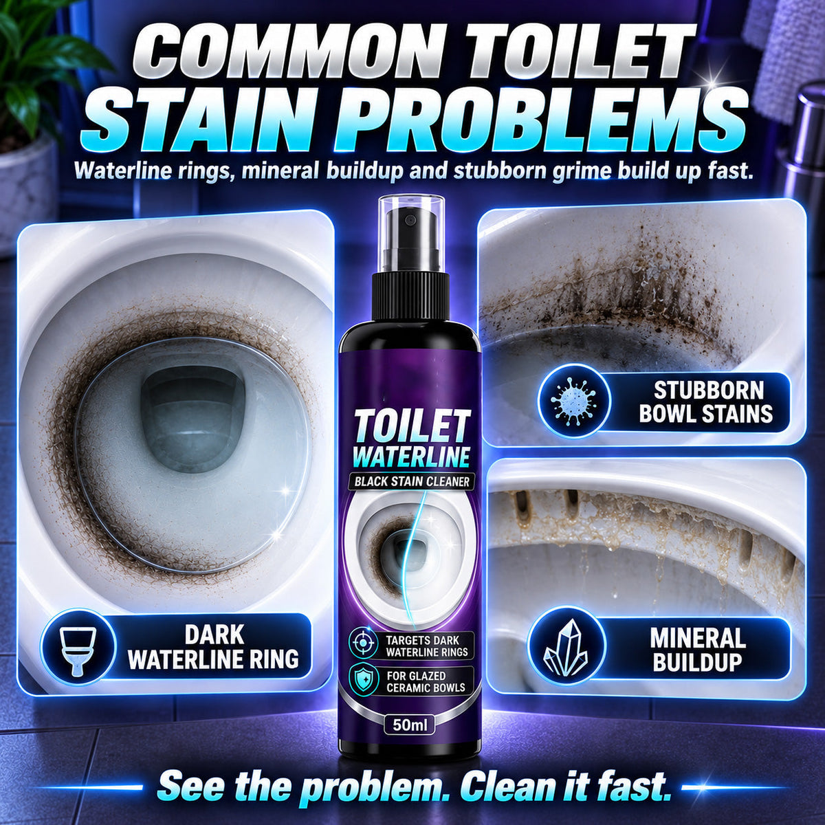 🥳 Hot Seller 🥳💞 Over 10,000 sold! Toilet Water Line Cleaner—Targets black rings with a special formula that reduces scrubbing. Makes your toilet look brand new—hurry and grab yours now! ✅