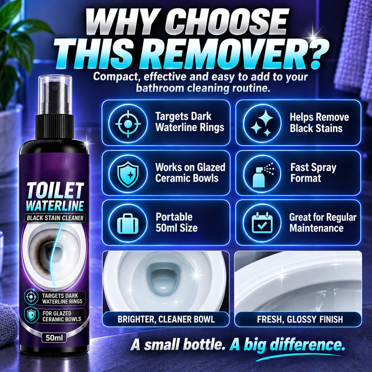 🥳 Hot Seller 🥳💞 Over 10,000 sold! Toilet Water Line Cleaner—Targets black rings with a special formula that reduces scrubbing. Makes your toilet look brand new—hurry and grab yours now! ✅