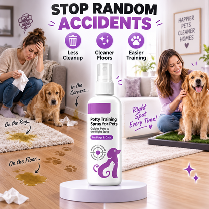 🥳HOT SALE🥳💞10K+ SOLD!⏰Potty Training Spray ! Guides pets, safe & easy spray. Cleaner home – grab yours! ✅
