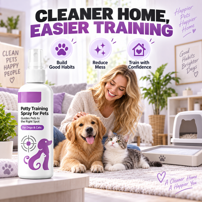 🥳HOT SALE🥳💞10K+ SOLD!⏰Potty Training Spray ! Guides pets, safe & easy spray. Cleaner home – grab yours! ✅