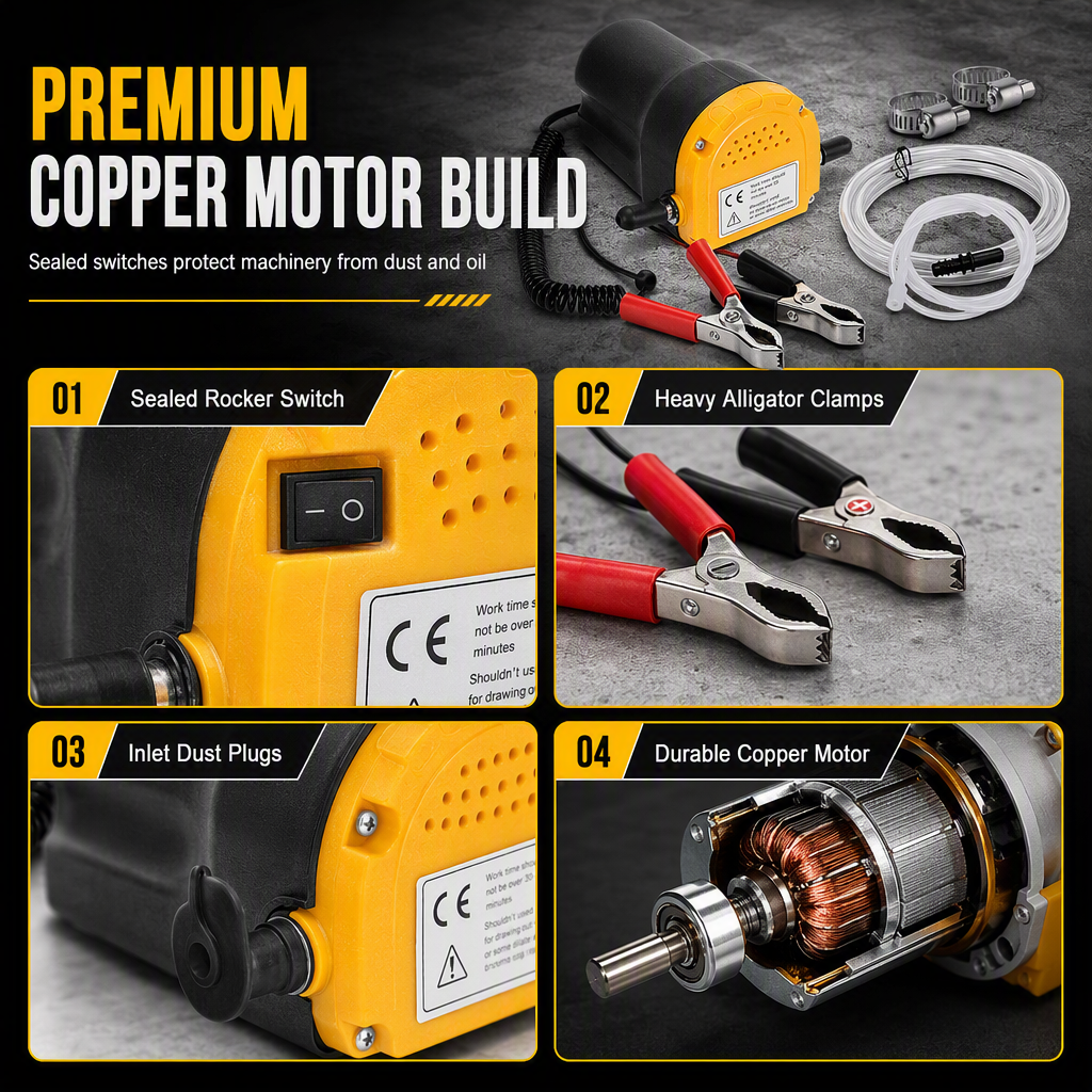 ⚡ Portable 12V/24V Self-Priming Oil Transfer Pump for Fast Fluid Extraction 🔧
