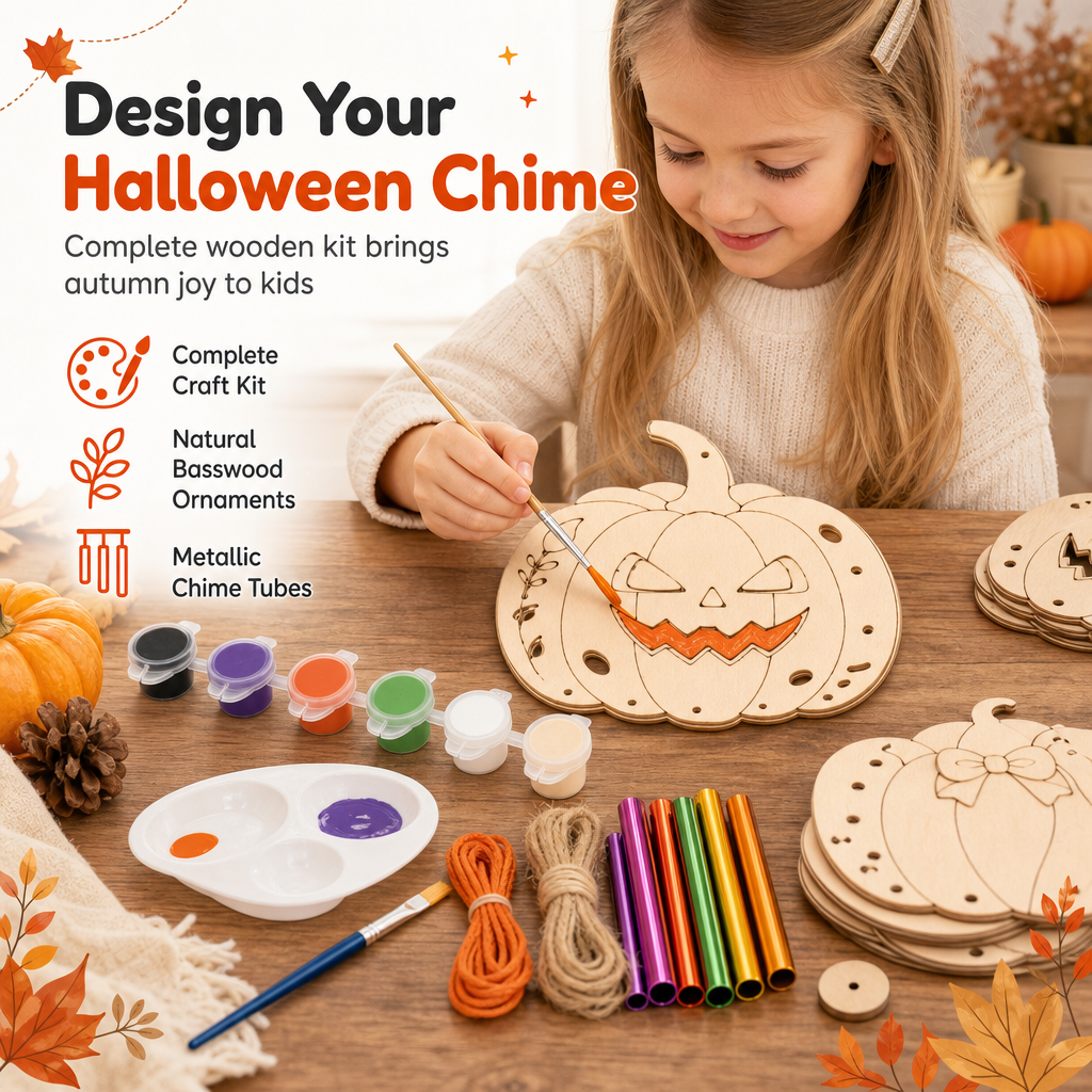 🎃 40% OFF – Halloween Wooden Pumpkin DIY Craft Kit | Paint, Create & Decorate