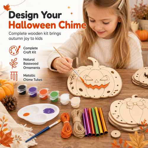 🎃 40% OFF – Halloween Wooden Pumpkin DIY Craft Kit | Paint, Create & Decorate