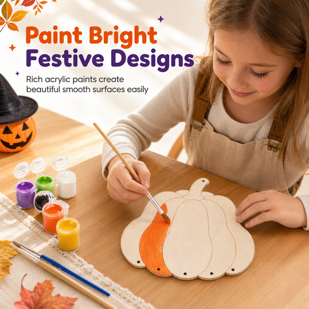 🎃 40% OFF – Halloween Wooden Pumpkin DIY Craft Kit | Paint, Create & Decorate