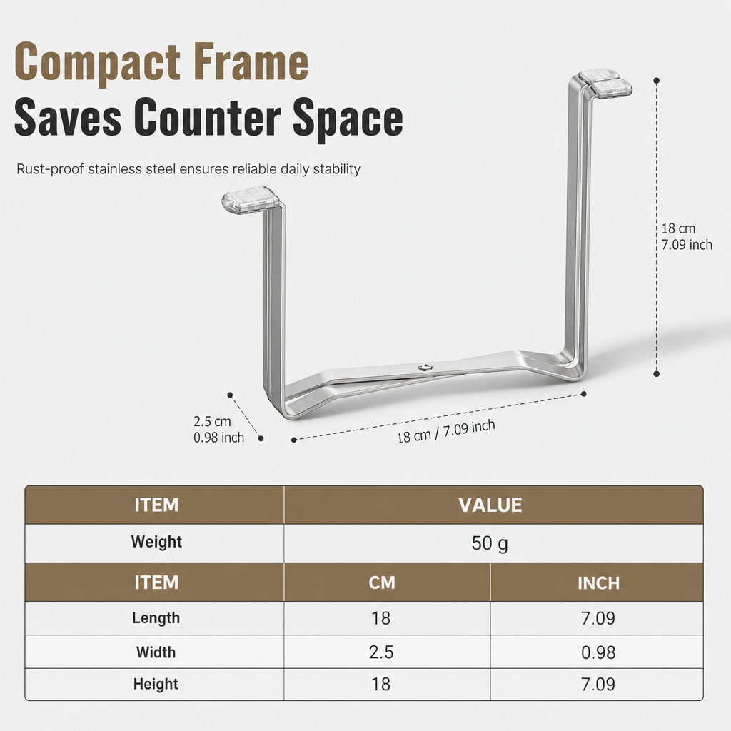 🏡 Foldable Trash Bag Holder – Slim Stainless Steel Design for Small-Space Cleanup