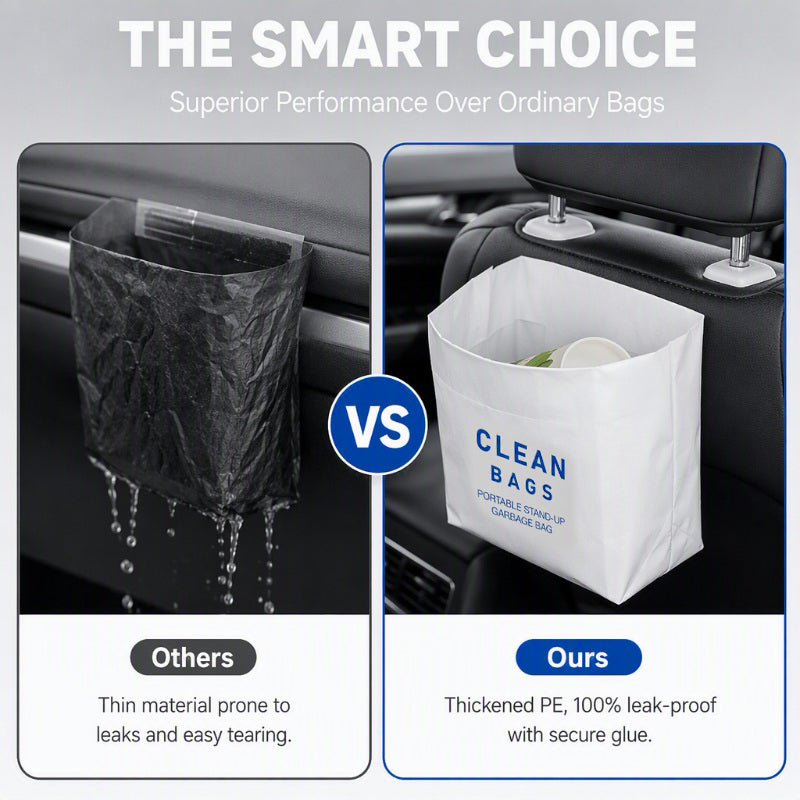 🚗Peel-and-Stick Self-Standing Trash Bags for Cars, Desks and Kitchens 🗑️