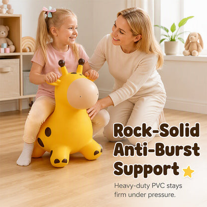 🦒 Inflatable Giraffe Ride-On Bouncer for Kids – Active Indoor & Outdoor Toy for Balance, Coordination & Playtime Fun 🎈