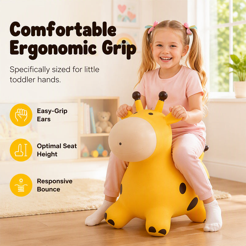 🦒 Inflatable Giraffe Ride-On Bouncer for Kids – Active Indoor & Outdoor Toy for Balance, Coordination & Playtime Fun 🎈
