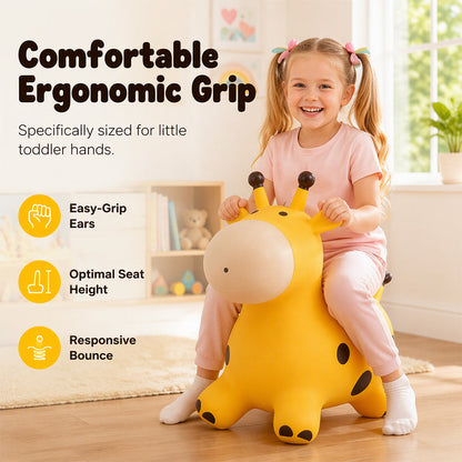 🦒 Inflatable Giraffe Ride-On Bouncer for Kids – Active Indoor & Outdoor Toy for Balance, Coordination & Playtime Fun 🎈