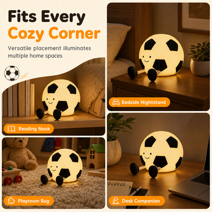 ⚽ Rechargeable Soccer Night Light – Tap-Control Bedside Glow