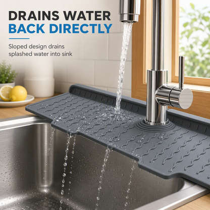 💧 Cut-to-Fit Faucet Splash Guard – Fast-Draining Silicone Sink Mat