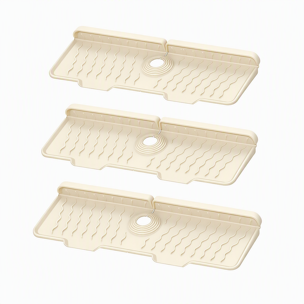 💧 Cut-to-Fit Faucet Splash Guard – Fast-Draining Silicone Sink Mat