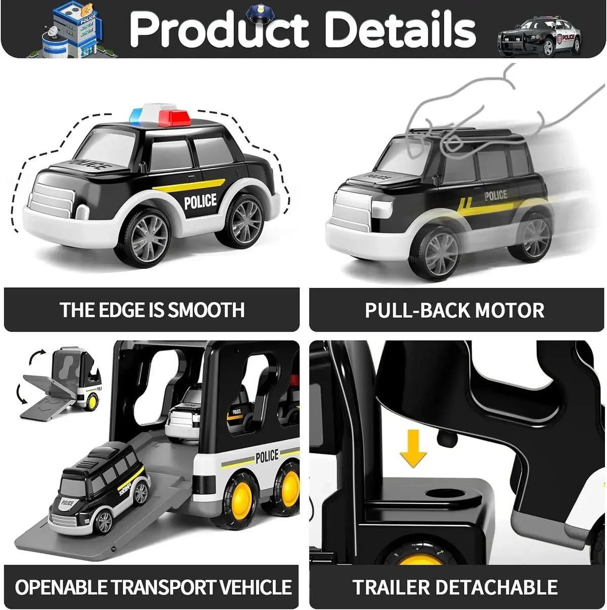 ⏳🔥LIMITED-TIME 50% OFF! ⏰🎁 7‑in‑1 Wind‑Up Truck – Fun gift for kids aged 3–5 🚓✨