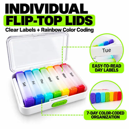 7-Day Snap-Apart Pill Organizer 💊 Portable Daily Pods