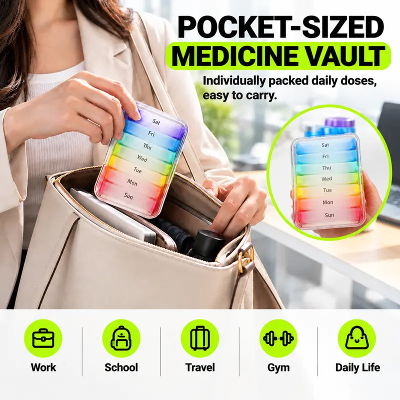 7-Day Snap-Apart Pill Organizer 💊 Portable Daily Pods