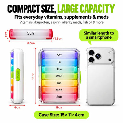 7-Day Snap-Apart Pill Organizer 💊 Portable Daily Pods
