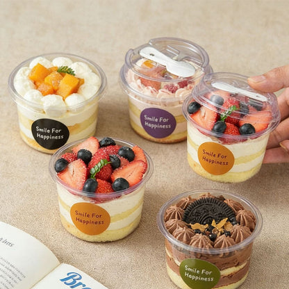 🍨 Grab-and-Go Parfait Cup Kit with Crystal-Clear Containers, Secure Lids & Built-In Spoons ✨