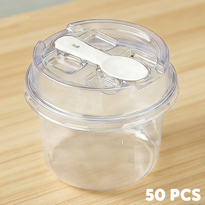 🍨 Grab-and-Go Parfait Cup Kit with Crystal-Clear Containers, Secure Lids & Built-In Spoons ✨