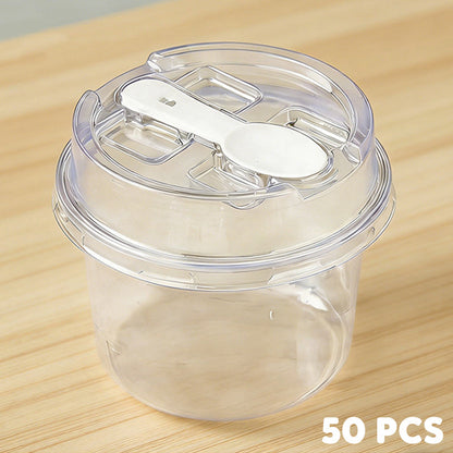 🍨 Grab-and-Go Parfait Cup Kit with Crystal-Clear Containers, Secure Lids & Built-In Spoons ✨