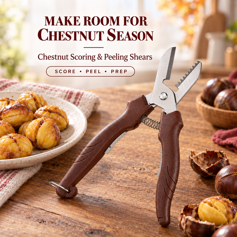 ⚡ 2-in-1 Chestnut Shear – Dual-Edge, Labor-Saving, Safe ✨