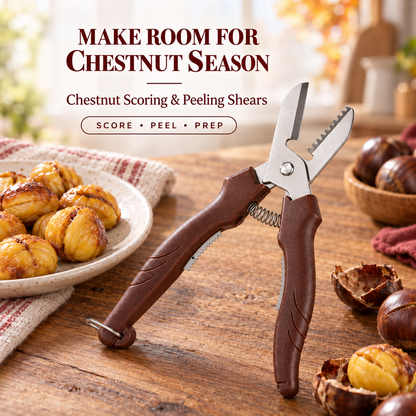 ⚡ 2-in-1 Chestnut Shear – Dual-Edge, Labor-Saving, Safe ✨