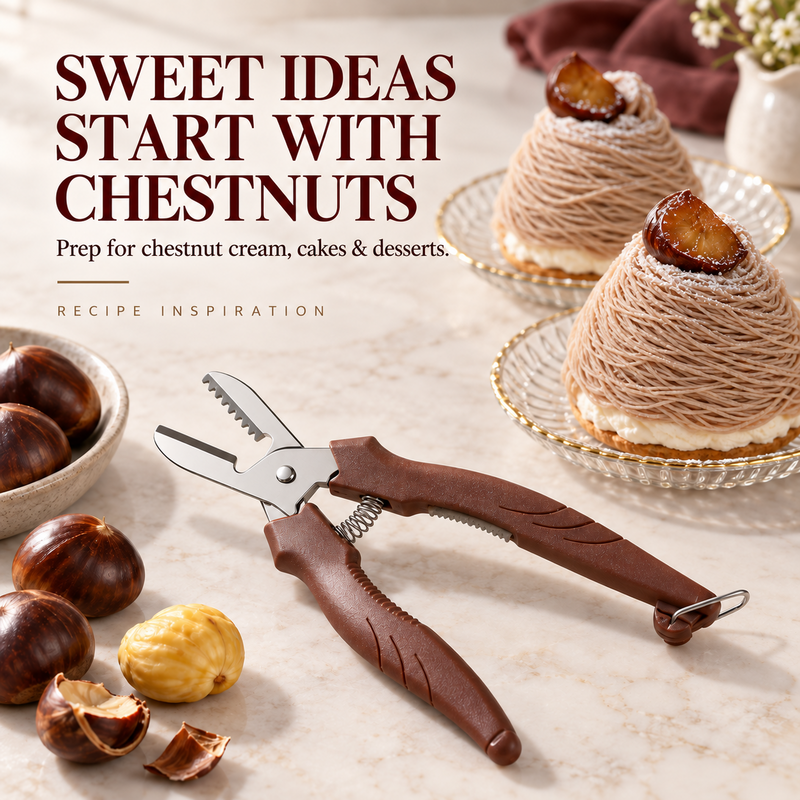 ⚡ 2-in-1 Chestnut Shear – Dual-Edge, Labor-Saving, Safe ✨