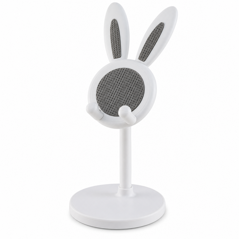 Cute Bunny Phone Stand 🐰 – Weighted Base with Soft Silicone Pads