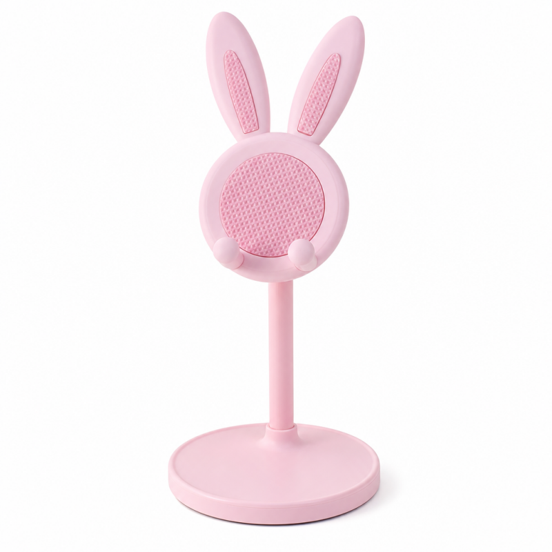 Cute Bunny Phone Stand 🐰 – Weighted Base with Soft Silicone Pads