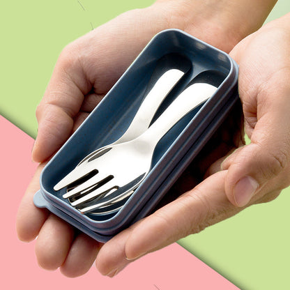 🍱 Short Cutlery Set That Fits Right in Your Lunch Box – Spoon and Fork in 304 Stainless Steel🥄