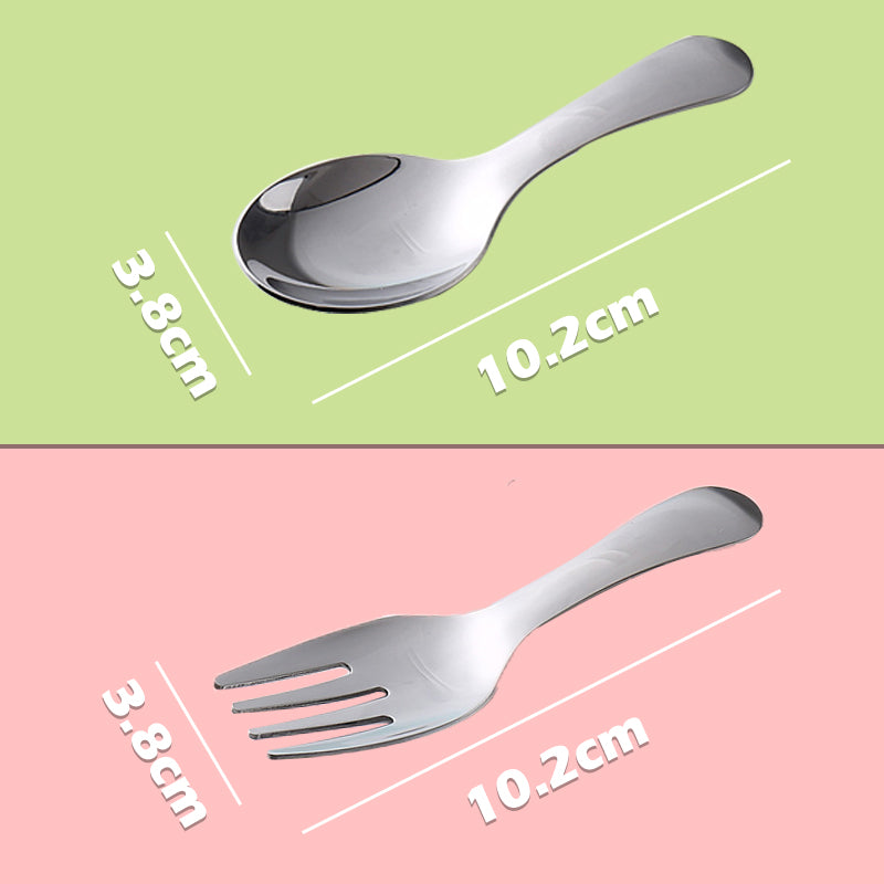 🍱 Short Cutlery Set That Fits Right in Your Lunch Box – Spoon and Fork in 304 Stainless Steel🥄
