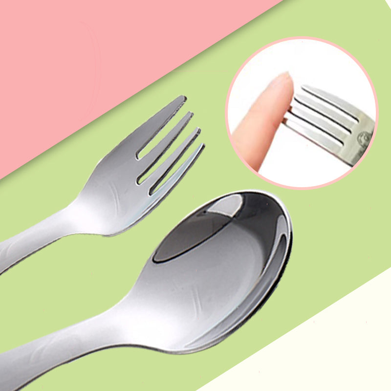 🍱 Short Cutlery Set That Fits Right in Your Lunch Box – Spoon and Fork in 304 Stainless Steel🥄