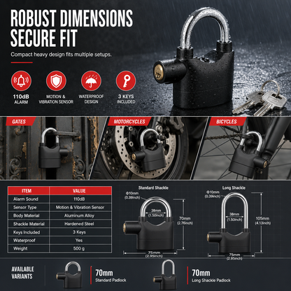 ⏳Limited-time 50% off⏰Heavy-Duty Aluminum Alloy Alarm Padlock🔒🚨
