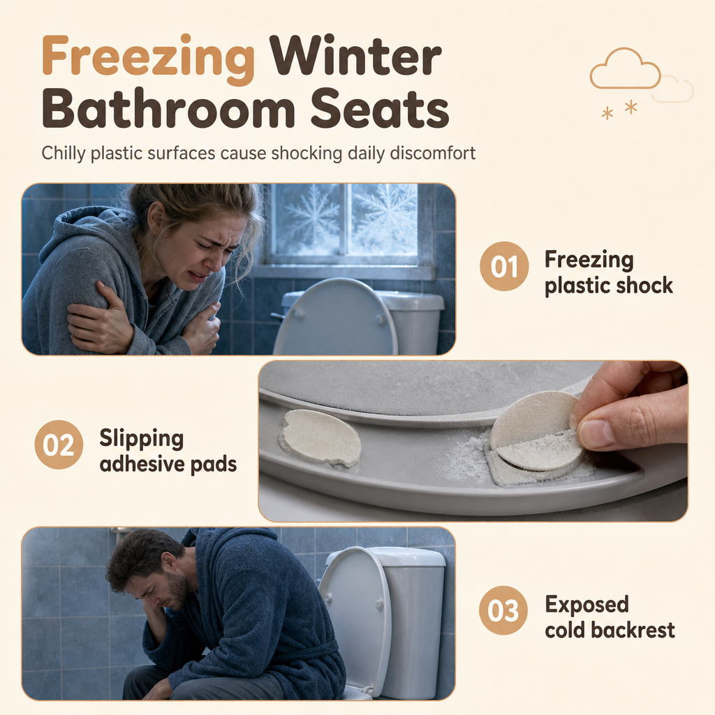 🧸 Ultra-Soft Plush Toilet Seat Cover – Washable, Thick, Warm & Cozy Bathroom Comfort