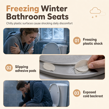 🧸 Ultra-Soft Plush Toilet Seat Cover – Washable, Thick, Warm & Cozy Bathroom Comfort