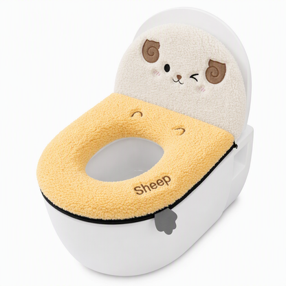 🧸 Ultra-Soft Plush Toilet Seat Cover – Washable, Thick, Warm & Cozy Bathroom Comfort