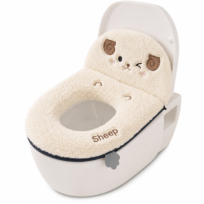 🧸 Ultra-Soft Plush Toilet Seat Cover – Washable, Thick, Warm & Cozy Bathroom Comfort