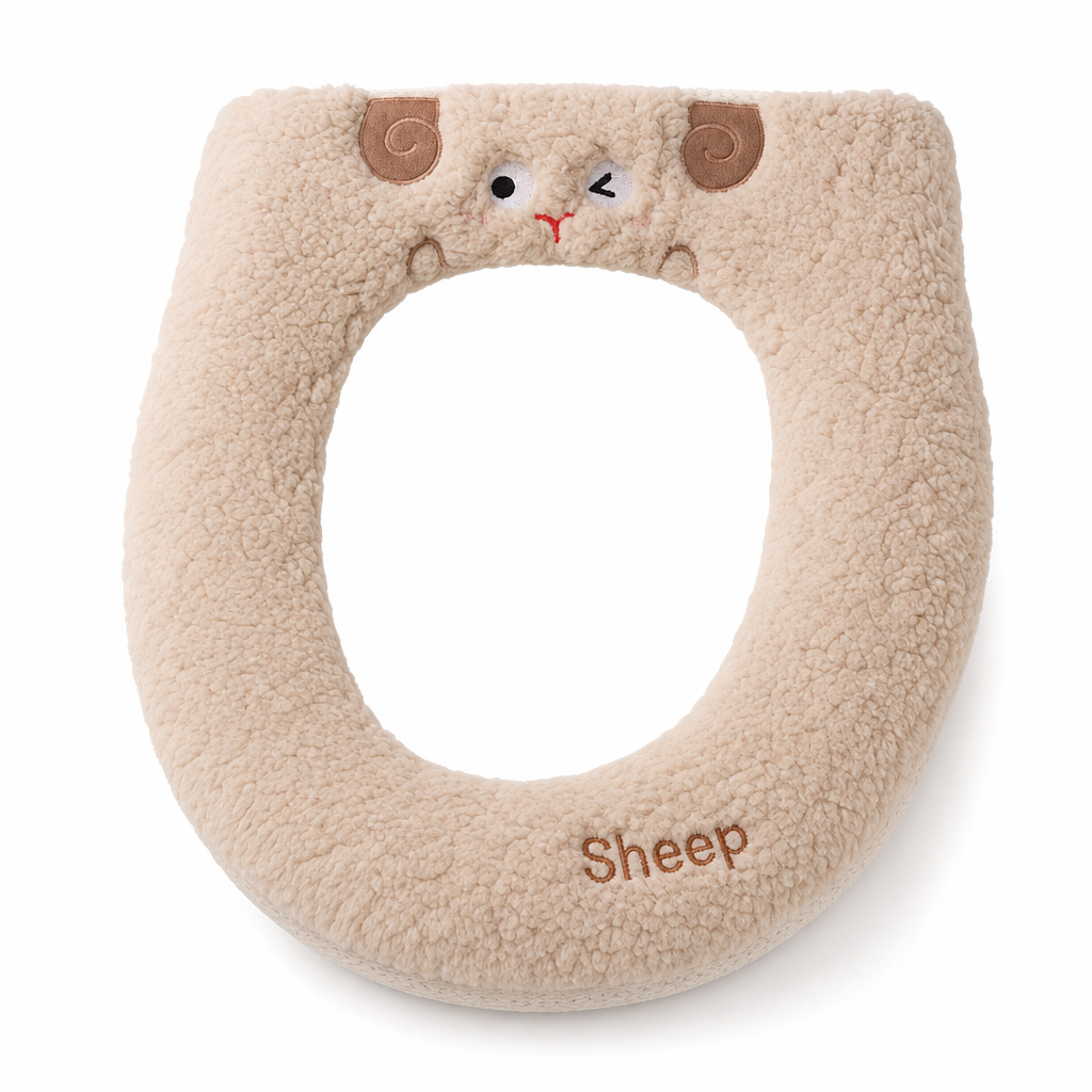 🧸 Ultra-Soft Plush Toilet Seat Cover – Washable, Thick, Warm & Cozy Bathroom Comfort