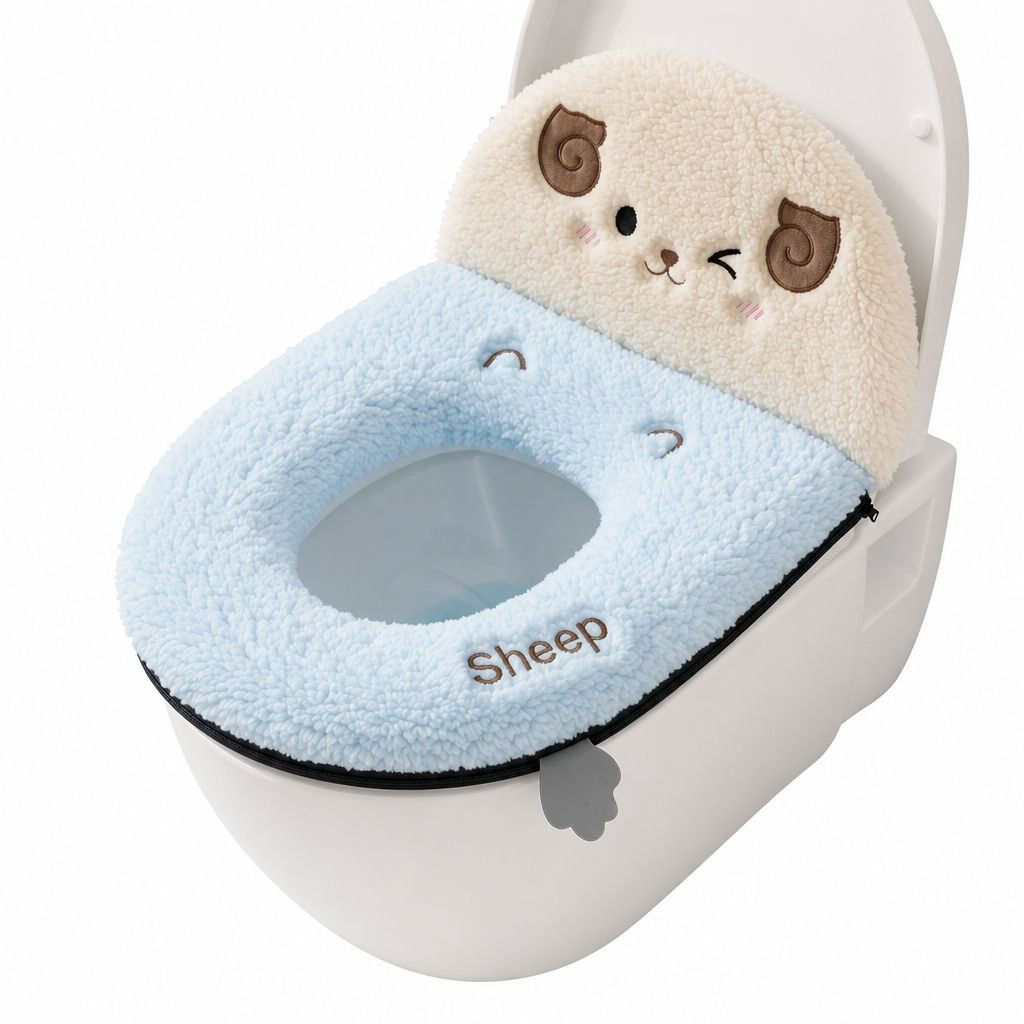 🧸 Ultra-Soft Plush Toilet Seat Cover – Washable, Thick, Warm & Cozy Bathroom Comfort