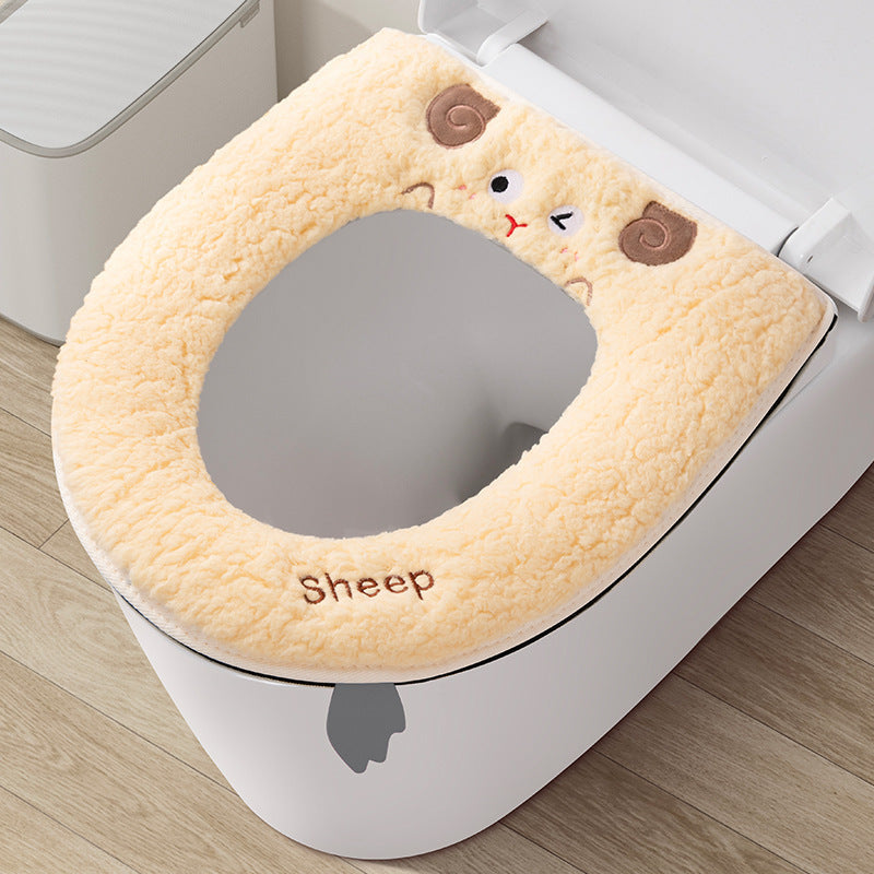 🧸 Ultra-Soft Plush Toilet Seat Cover – Washable, Thick, Warm & Cozy Bathroom Comfort