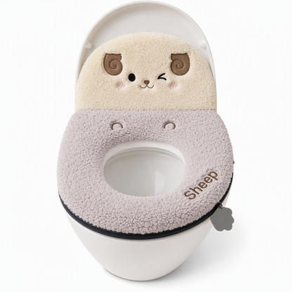 🧸 Ultra-Soft Plush Toilet Seat Cover – Washable, Thick, Warm & Cozy Bathroom Comfort